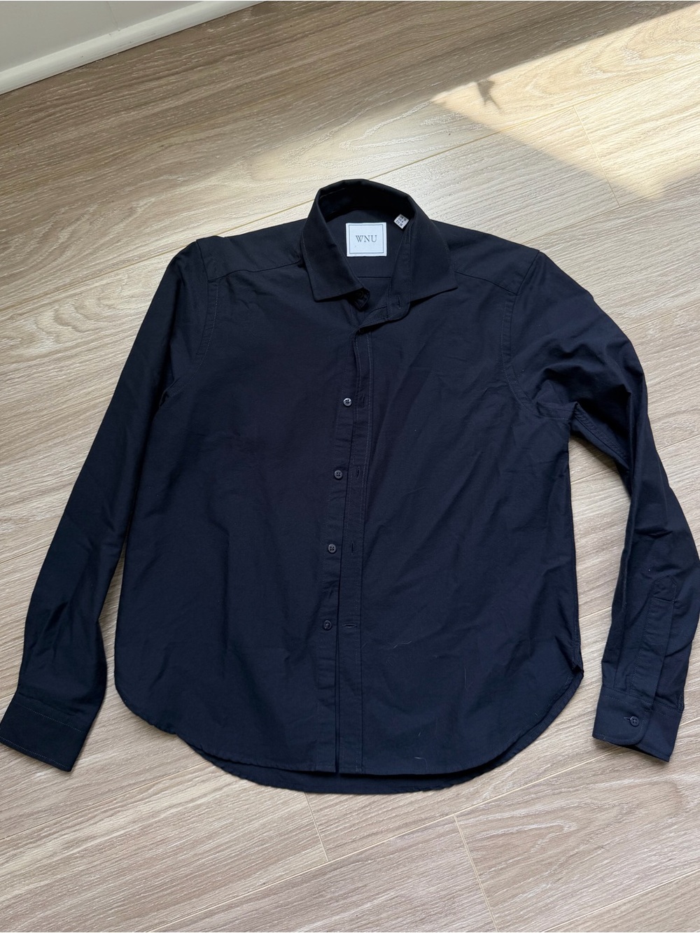 With Nothing Underneath Women’s Navy 100% Organic Cotton Button Up Top Sz 6